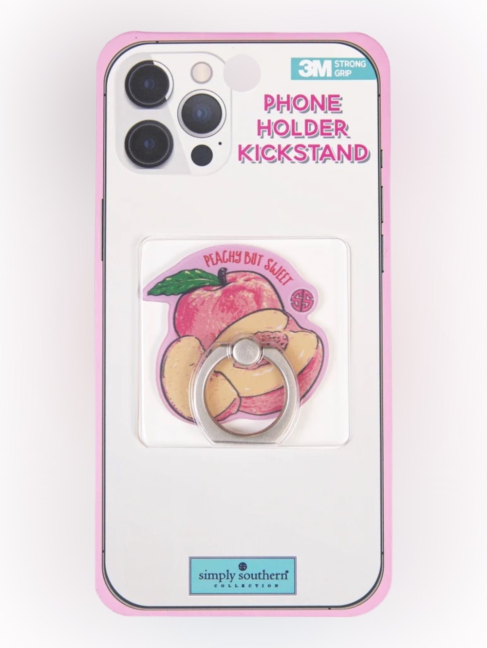 Simply Southern Peach Graphic Phone Holder Ring Kickstand